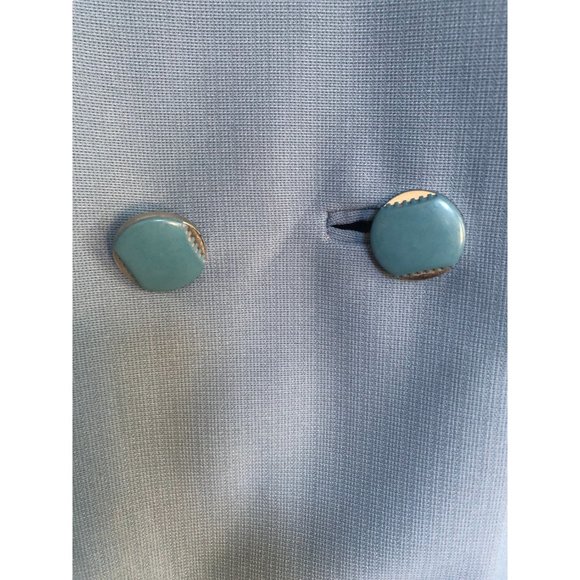 1960s Trench Coat, Size L, Slate Blue Coat - Picture 5 of 10